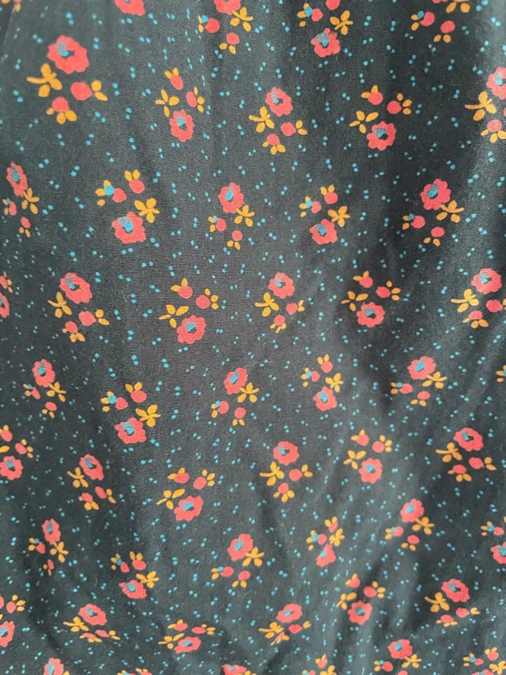 J. Crew Navy Short-Sleeve Button-Down with Red Floral Print